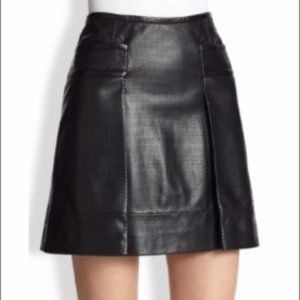 Tory Burch Fae Leather Black Mini Skirt